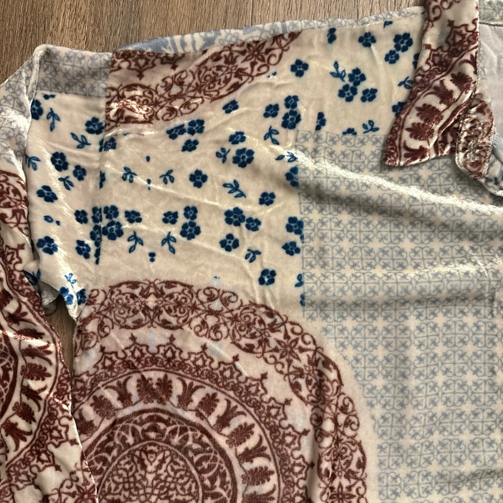 Johnny was women’s patchwork half button blouse s… - image 4